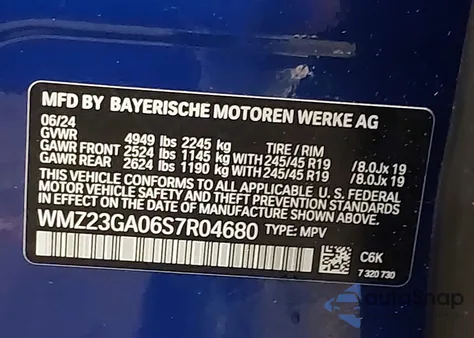 2025 Mini Countryman Cooper S from USA, damaged, VIN WMZ23GA06S7R04680
